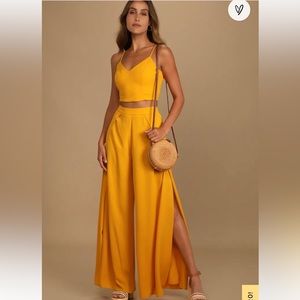 Lulus Two-Piece Jumpsuit - Mustard Yellow - Size S - Lightly Used